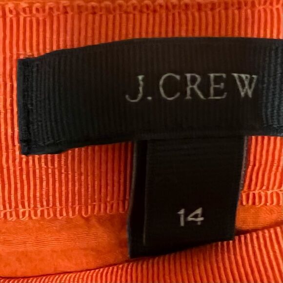 J Crew linen orange ruffled wrap skirt  size 14 - Picture 7 of 7